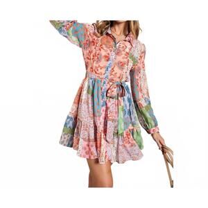 NEW SWEET GENERIS paisley mix up dress in multi